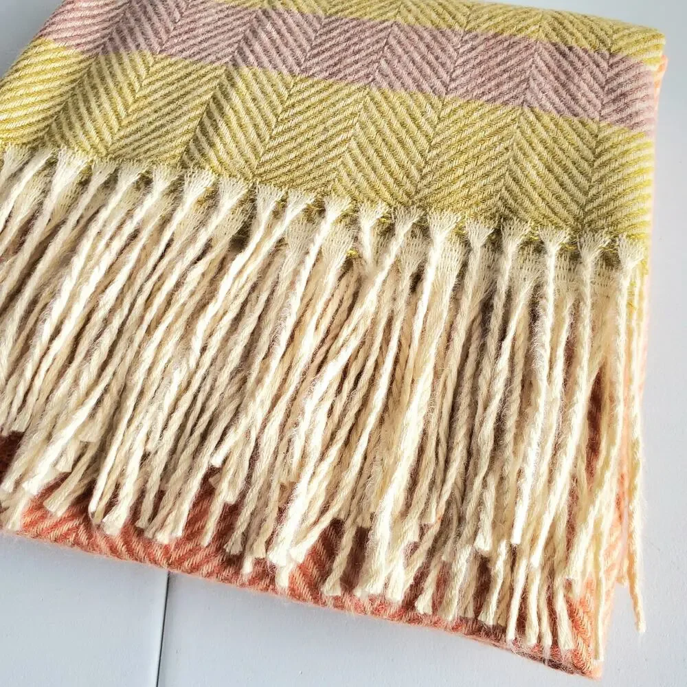 Chloe & Lex Multicolor Chevron Scarf Wrap XL 26.5 x 80 Cozy Boho Scandi NEW Flaw